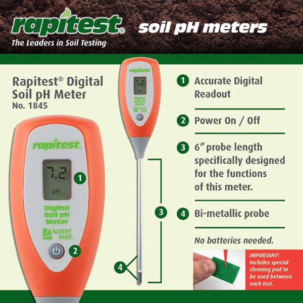 Rapitest Digitale grond pH meter met nauwkeurige uitlezing