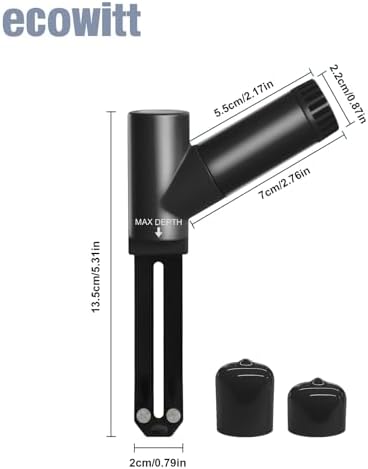 wh52-sensor-zwart-02 ECOWITT WH52 Draadloze 3-in-1 Bodemvochtigheidssensor