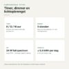 Timer, dimstanden en 24 watt full spectrum LED van de kweekset Bediening van de kweekset met LED lamp: timer 8, 12 of 16 uur, 5 dimstanden en 24 watt full spectrum LED