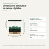 Dimensions du potager d'intérieur hydroponique et hauteur de lampe réglable Dimensions du potager d'intérieur hydroponique : 35,6 x 21,4 cm et hauteur de lampe réglable de 31 à 49 cm