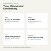 Bedienung des Zimmergewächshauses: Timer 8, 12 oder 16 Stunden, 5 Dimmstufen und 24 Watt Vollspektrum-LED